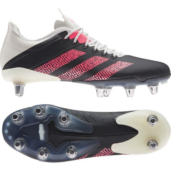 Adidas Kakari Z.0 Soft Ground Rugby Boots 2020 Black/Pink/White - Rugby