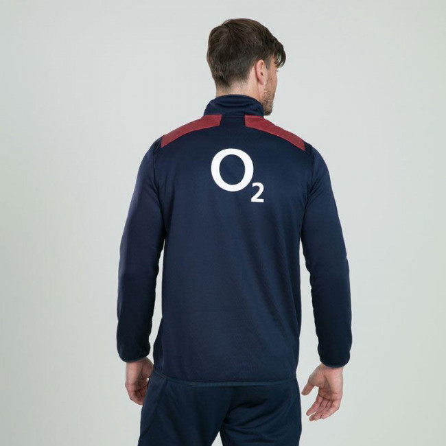 Navy New England Canterbury Rugby Men's Thermoreg 1/4 Zip Training Top 
